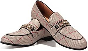 JITAI Men's Leather Shoes Pattern Printing Men's Dress Loafer Shoes Slip-on Casual Loafer Smoking Slipper best wadding shoes