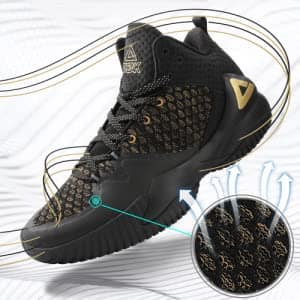 PEAK High Top Mens Basketball Shoes Lou Williams Streetball Master Breathable Non Slip Outdoor Sneakers Cushioning Workout Shoes for Fitness best basketball shoes for overpronation