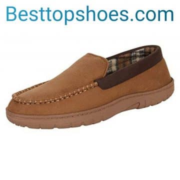 Best slippers for standing all day Men's Comfy Micro Wool Moccasin Slippers House Shoes Indoor/Outdoor